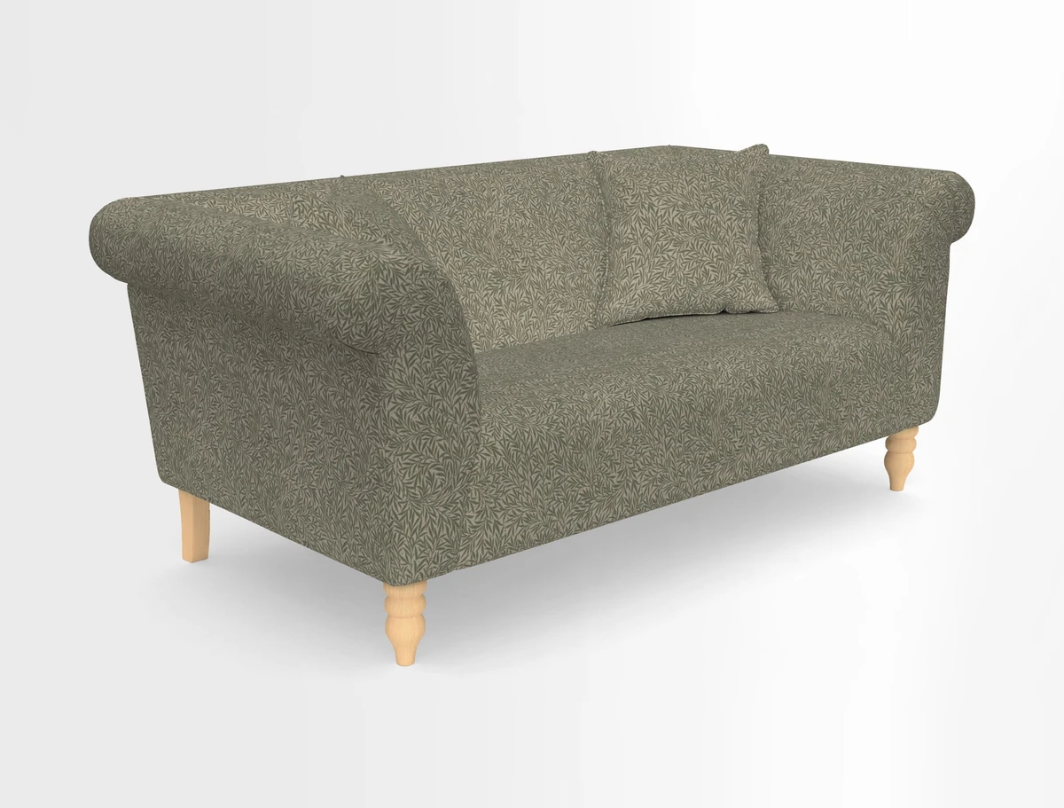 Exbury 3-seater sofa in Frond Stripe Large Storm with scatters in Frond All Over