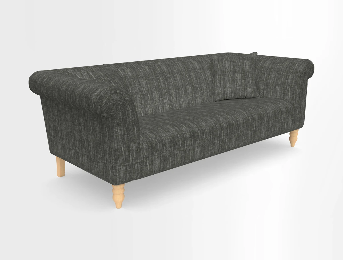 Exbury 3-seater sofa in Frond Stripe Large Storm with scatters in Frond All Over