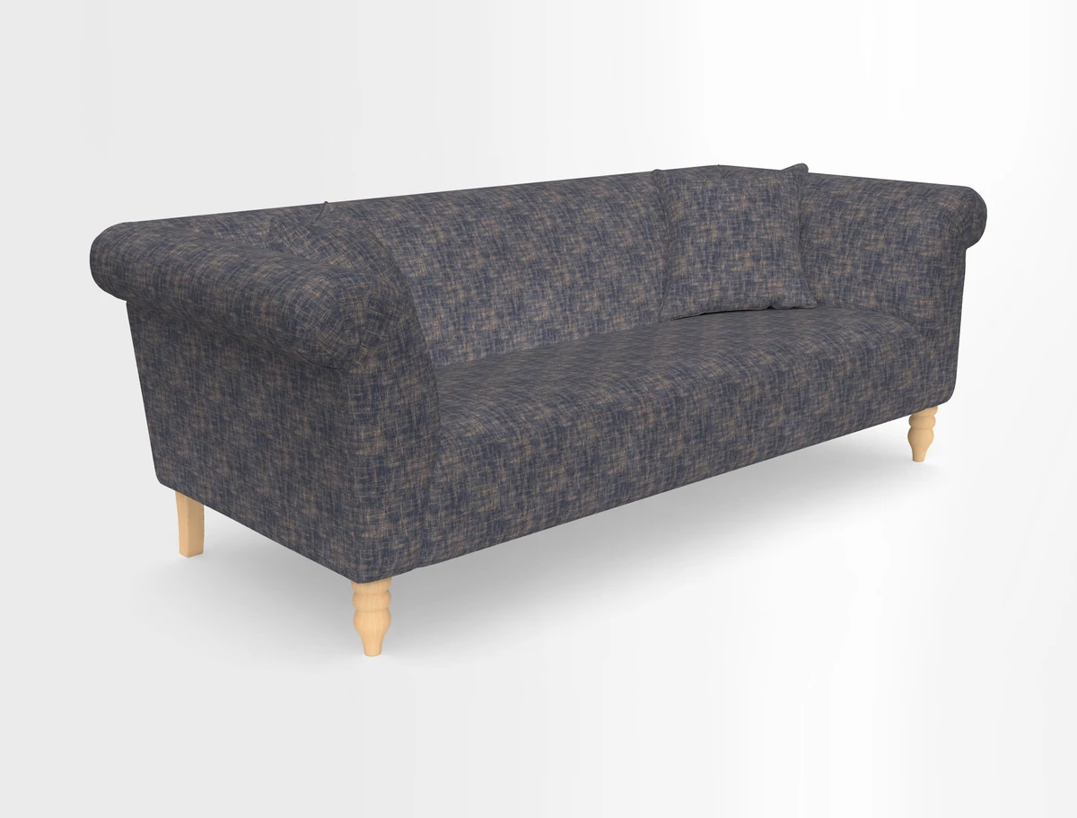 Exbury 3-seater sofa in Frond Stripe Large Storm with scatters in Frond All Over