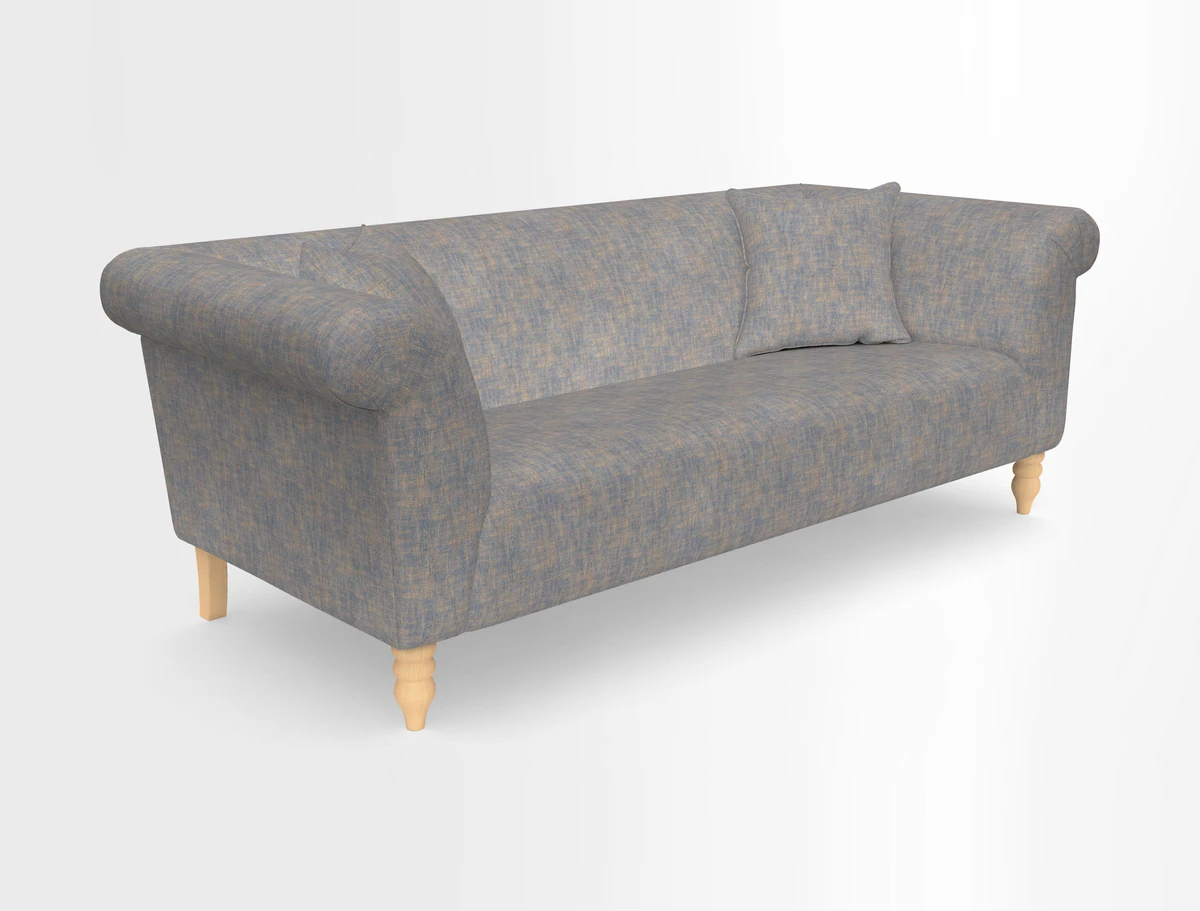 Exbury 3-seater sofa in Frond Stripe Large Storm with scatters in Frond All Over