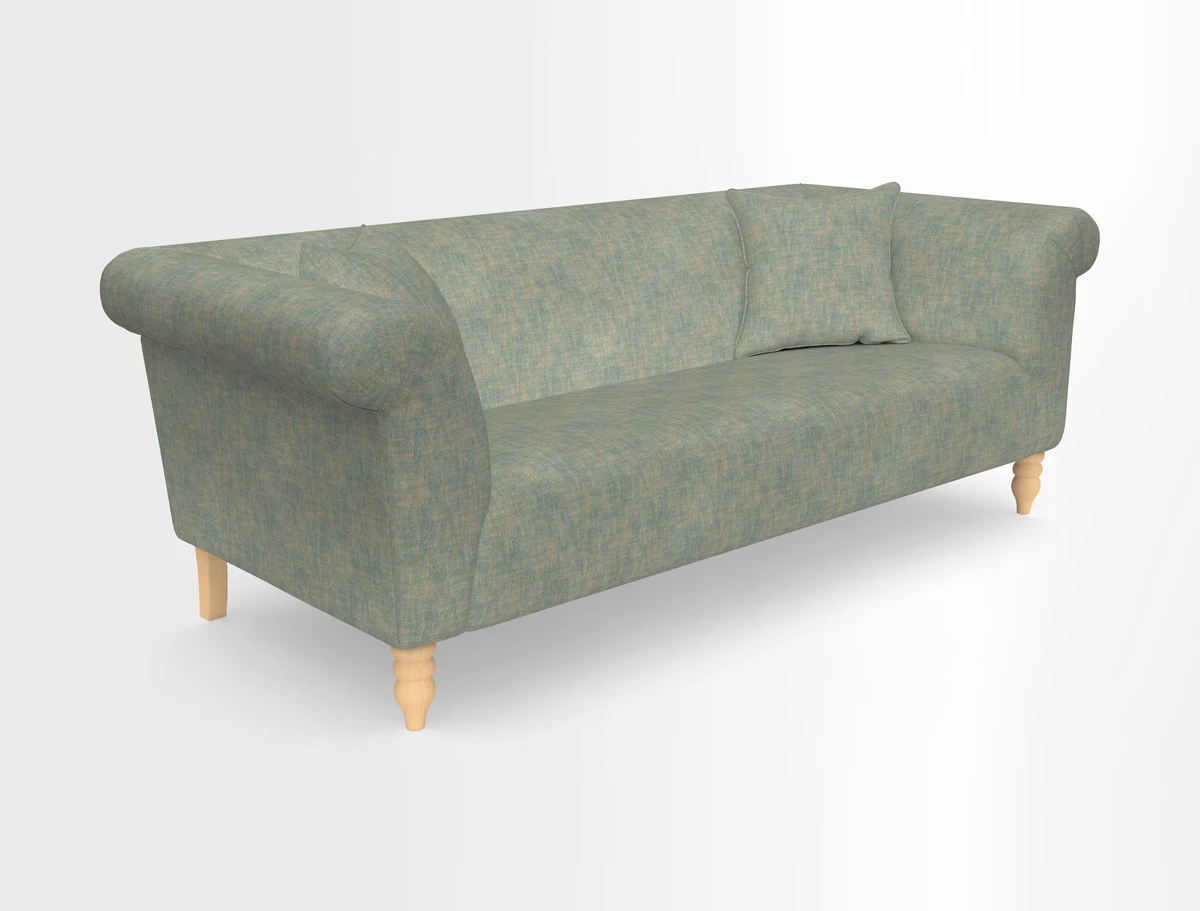 Exbury 3-seater sofa in Frond Stripe Large Storm with scatters in Frond All Over