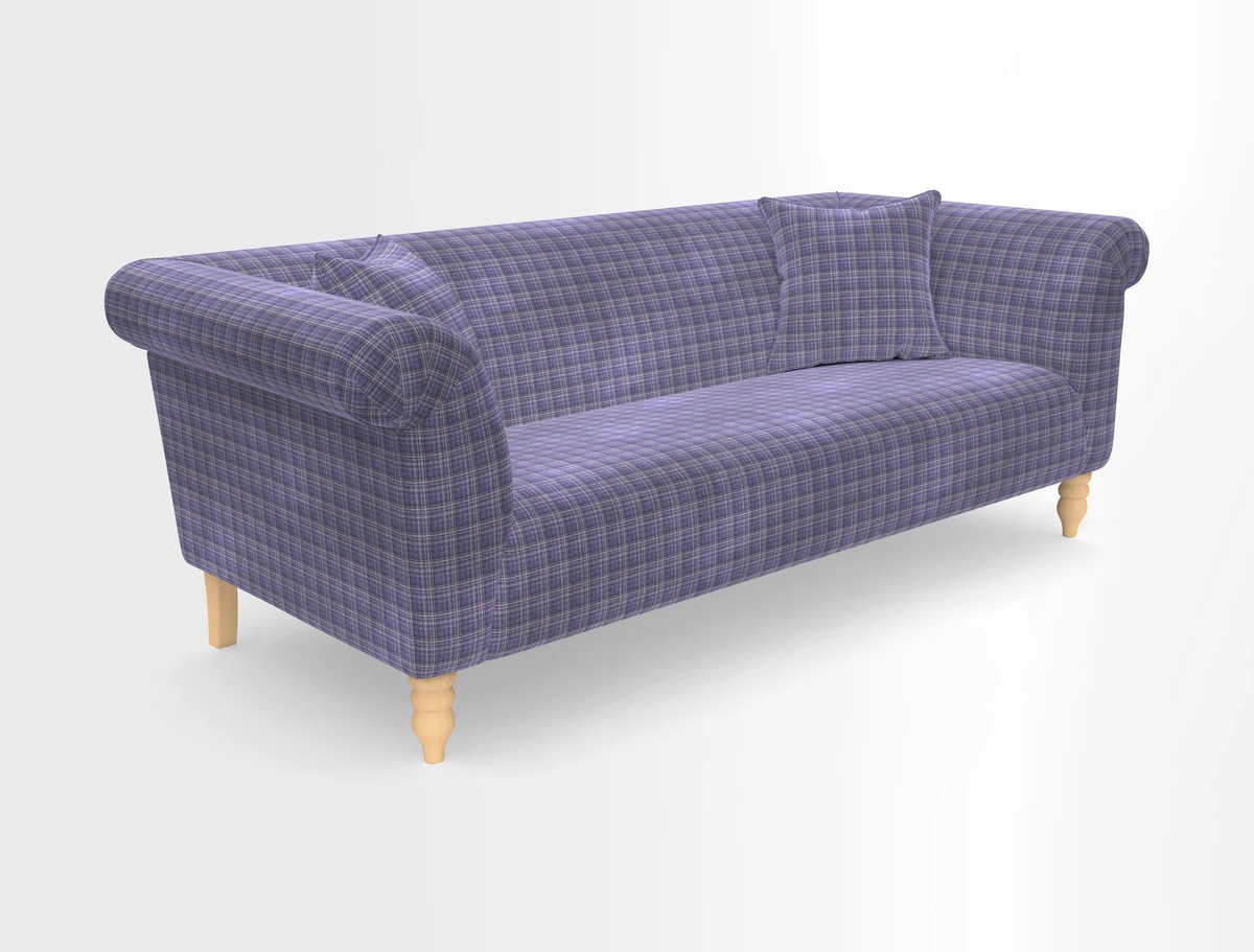 Exbury 3-seater sofa in Frond Stripe Large Storm with scatters in Frond All Over