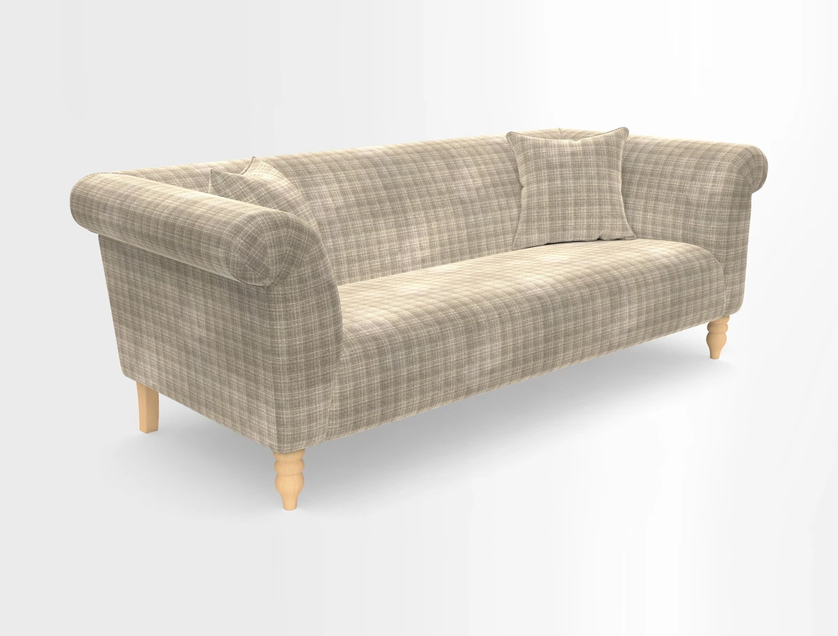 Exbury 3-seater sofa in Frond Stripe Large Storm with scatters in Frond All Over