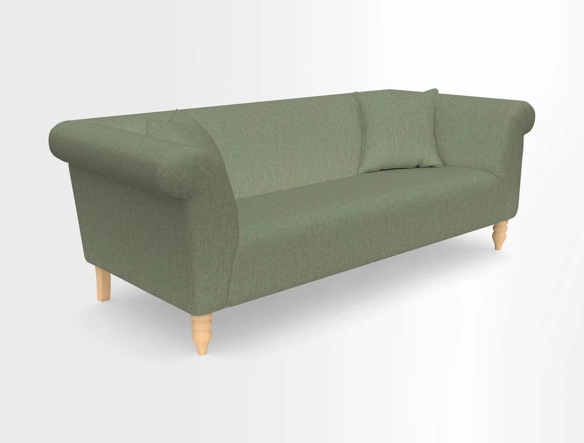 Exbury 3-seater sofa in Frond Stripe Large Storm with scatters in Frond All Over