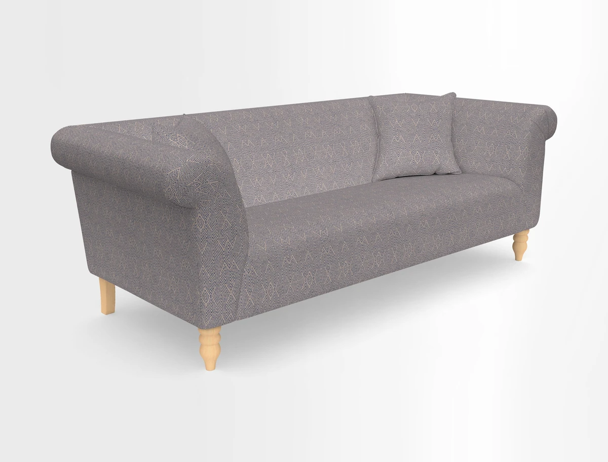 Exbury 3-seater sofa in Frond Stripe Large Storm with scatters in Frond All Over