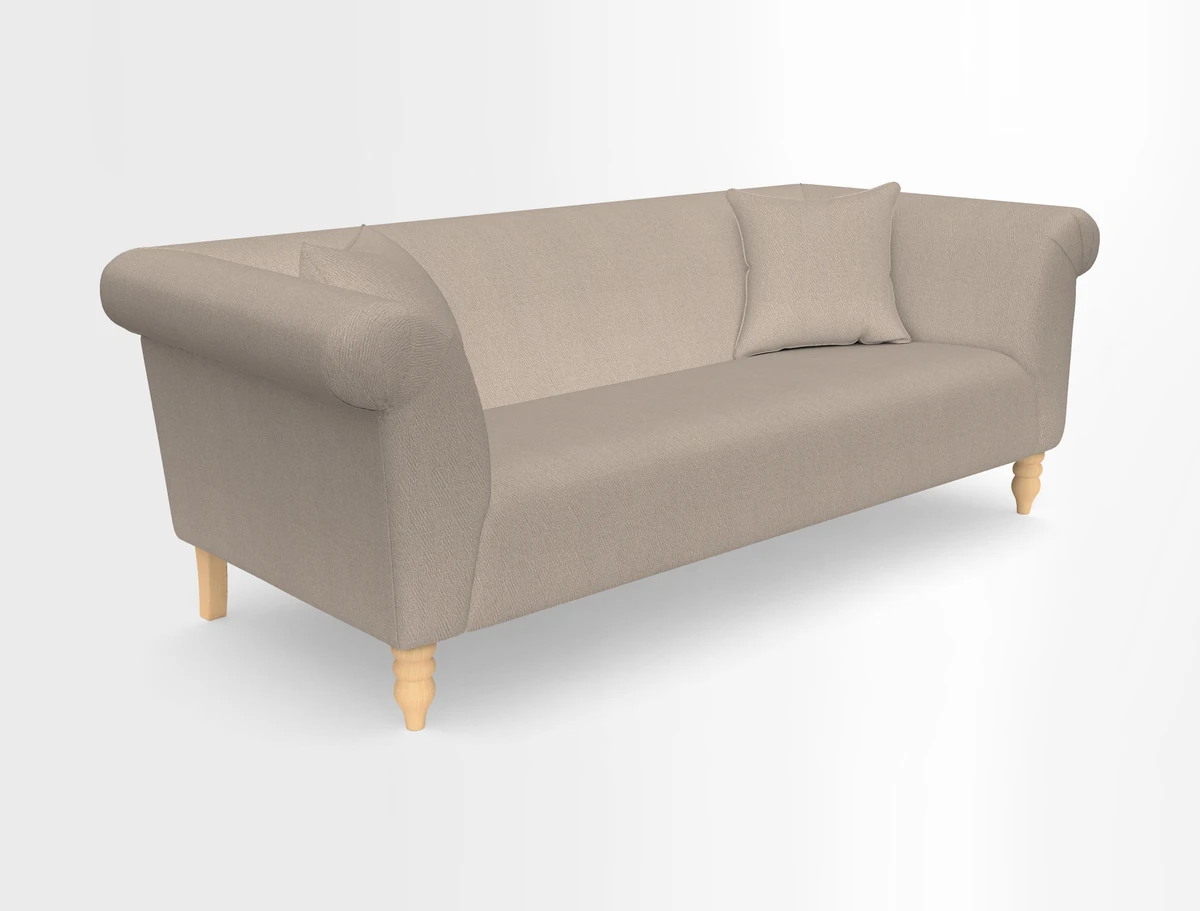 Exbury 3-seater sofa in Frond Stripe Large Storm with scatters in Frond All Over