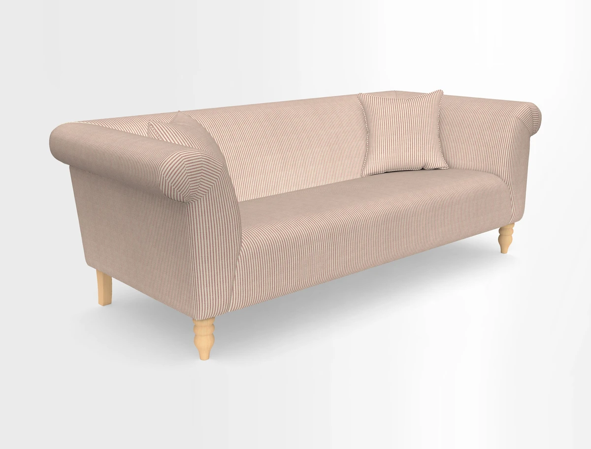 Exbury 3-seater sofa in Frond Stripe Large Storm with scatters in Frond All Over