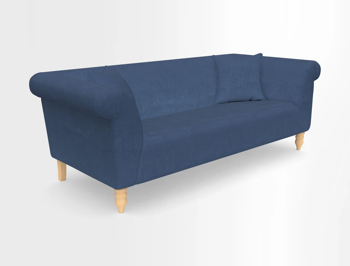Exbury 3-seater sofa in Frond Stripe Large Storm with scatters in Frond All Over