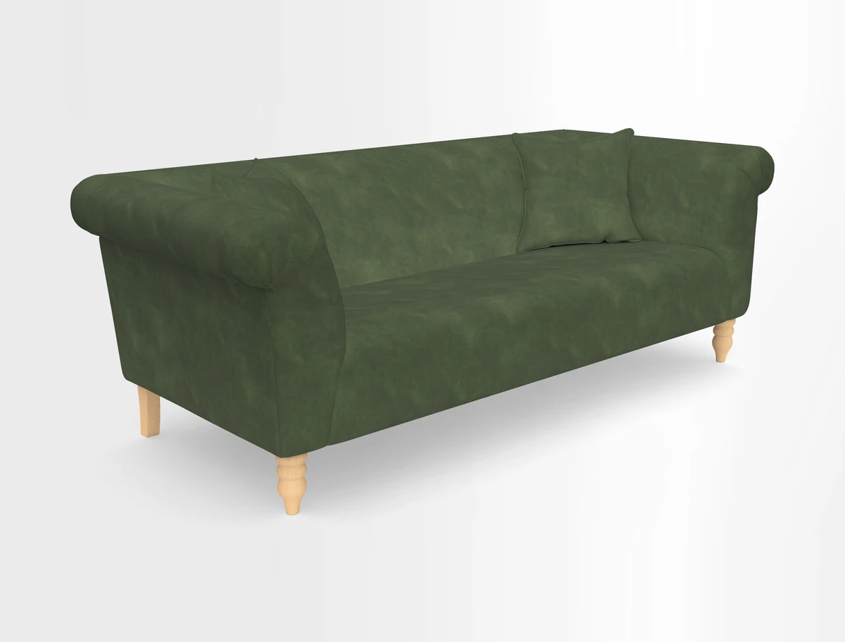 Exbury 3-seater sofa in Frond Stripe Large Storm with scatters in Frond All Over