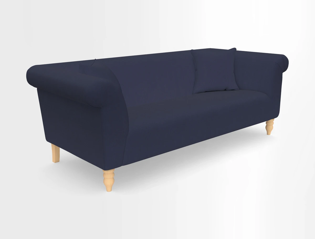 Exbury 3-seater sofa in Frond Stripe Large Storm with scatters in Frond All Over