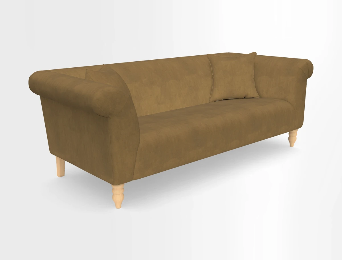 Exbury 3-seater sofa in Frond Stripe Large Storm with scatters in Frond All Over