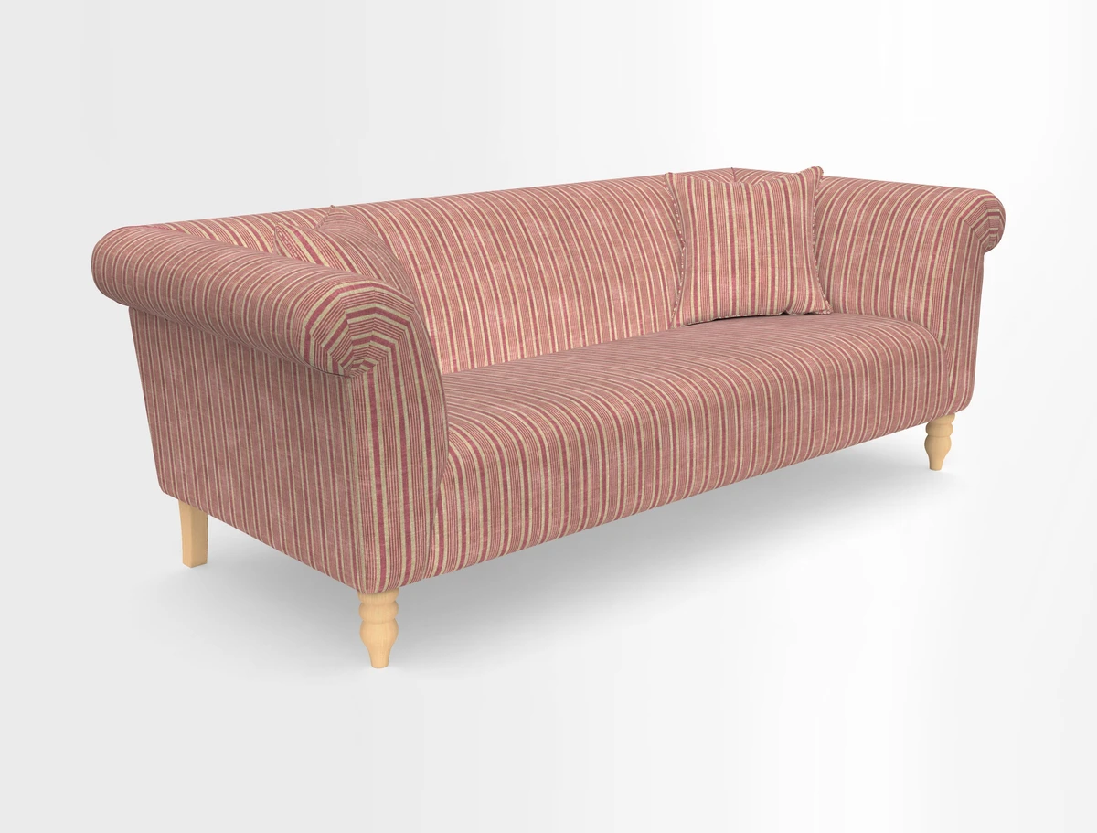 Exbury 3-seater sofa in Frond Stripe Large Storm with scatters in Frond All Over