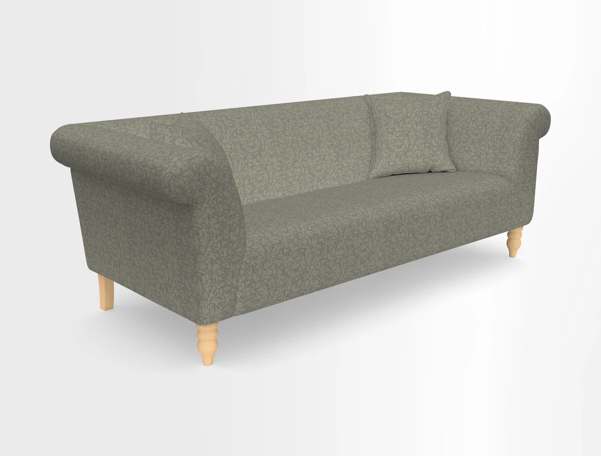 Exbury 3-seater sofa in Frond Stripe Large Storm with scatters in Frond All Over