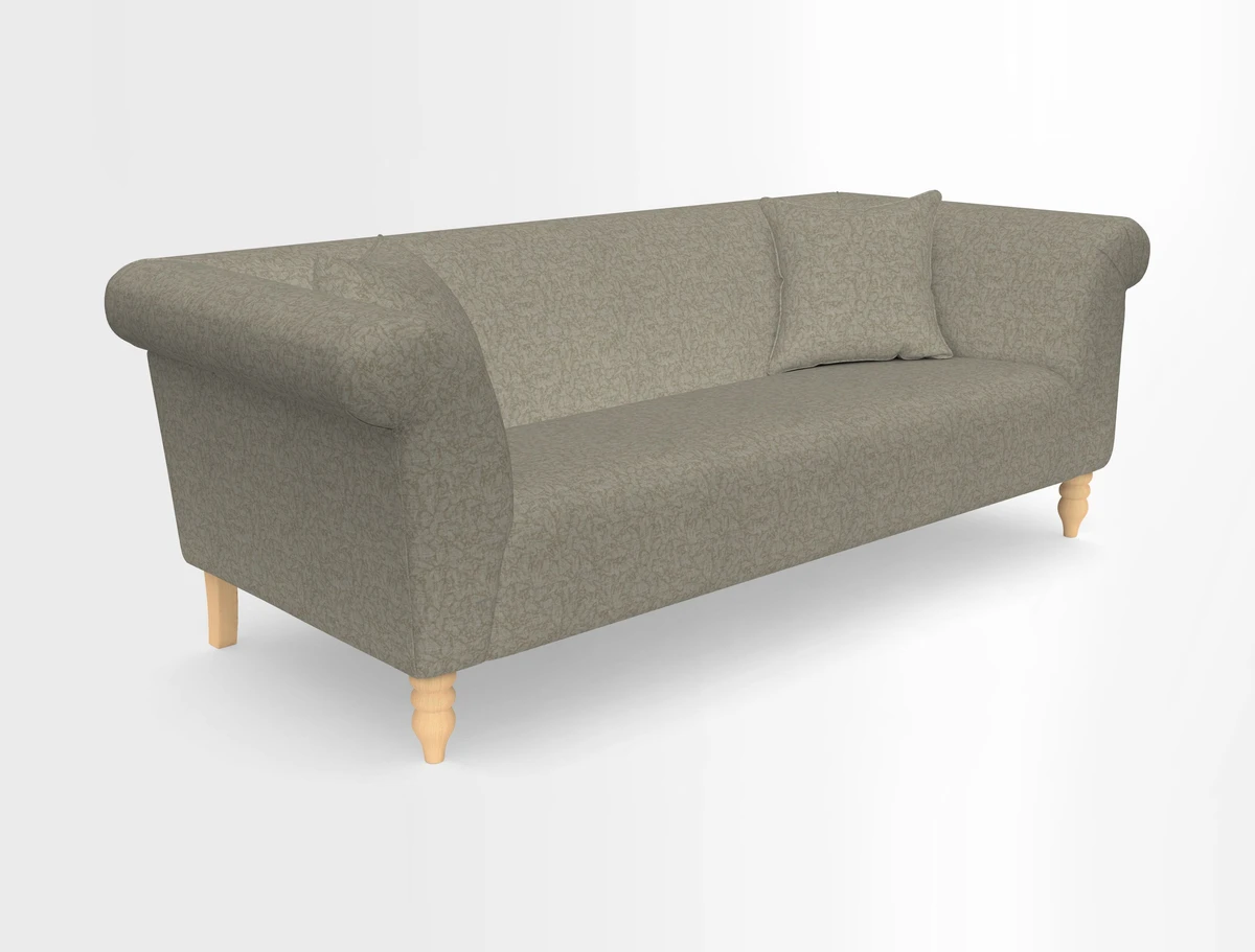 Exbury 3-seater sofa in Frond Stripe Large Storm with scatters in Frond All Over