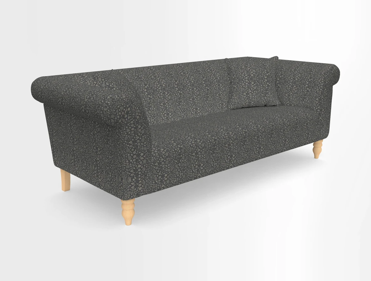 Exbury 3-seater sofa in Frond Stripe Large Storm with scatters in Frond All Over