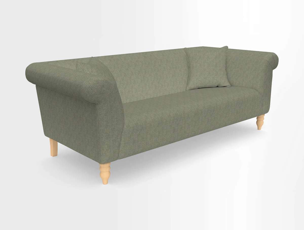 Exbury 3-seater sofa in Frond Stripe Large Storm with scatters in Frond All Over