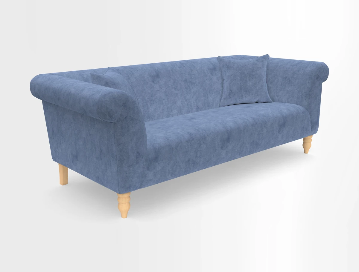 Exbury 3-seater sofa in Frond Stripe Large Storm with scatters in Frond All Over
