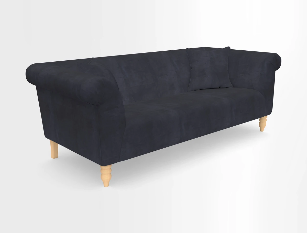 Exbury 3-seater sofa in Frond Stripe Large Storm with scatters in Frond All Over