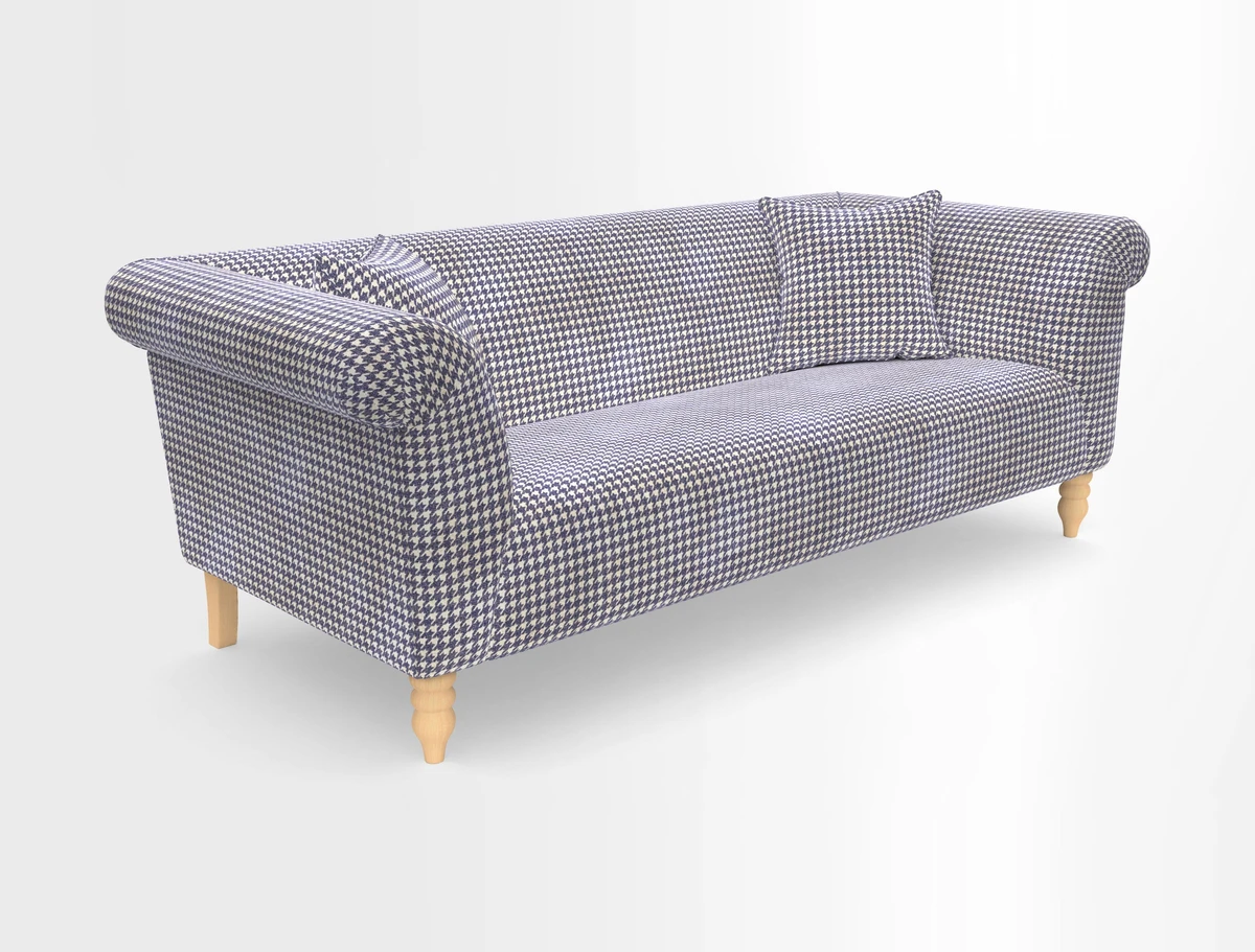 Exbury 3-seater sofa in Frond Stripe Large Storm with scatters in Frond All Over
