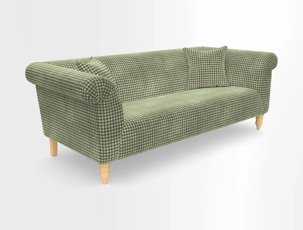 Exbury 3-seater sofa in Frond Stripe Large Storm with scatters in Frond All Over