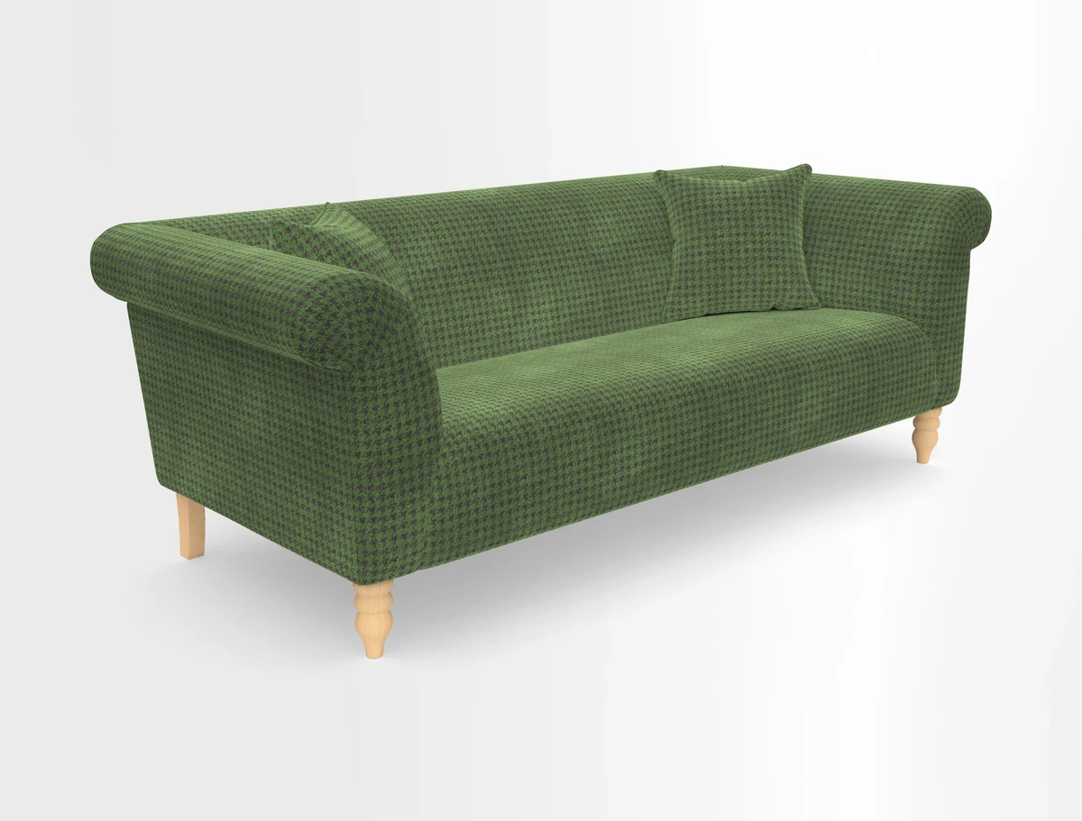 Exbury 3-seater sofa in Frond Stripe Large Storm with scatters in Frond All Over