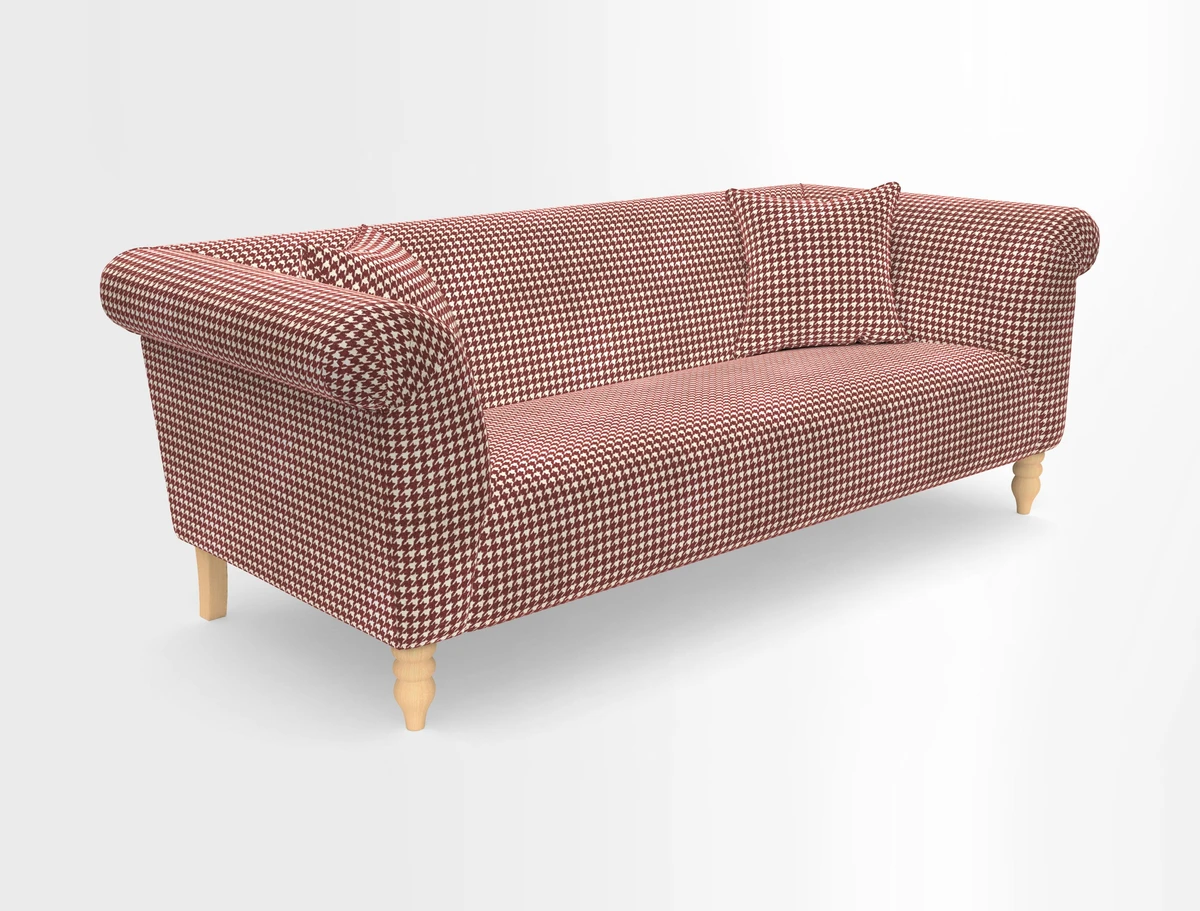 Exbury 3-seater sofa in Frond Stripe Large Storm with scatters in Frond All Over