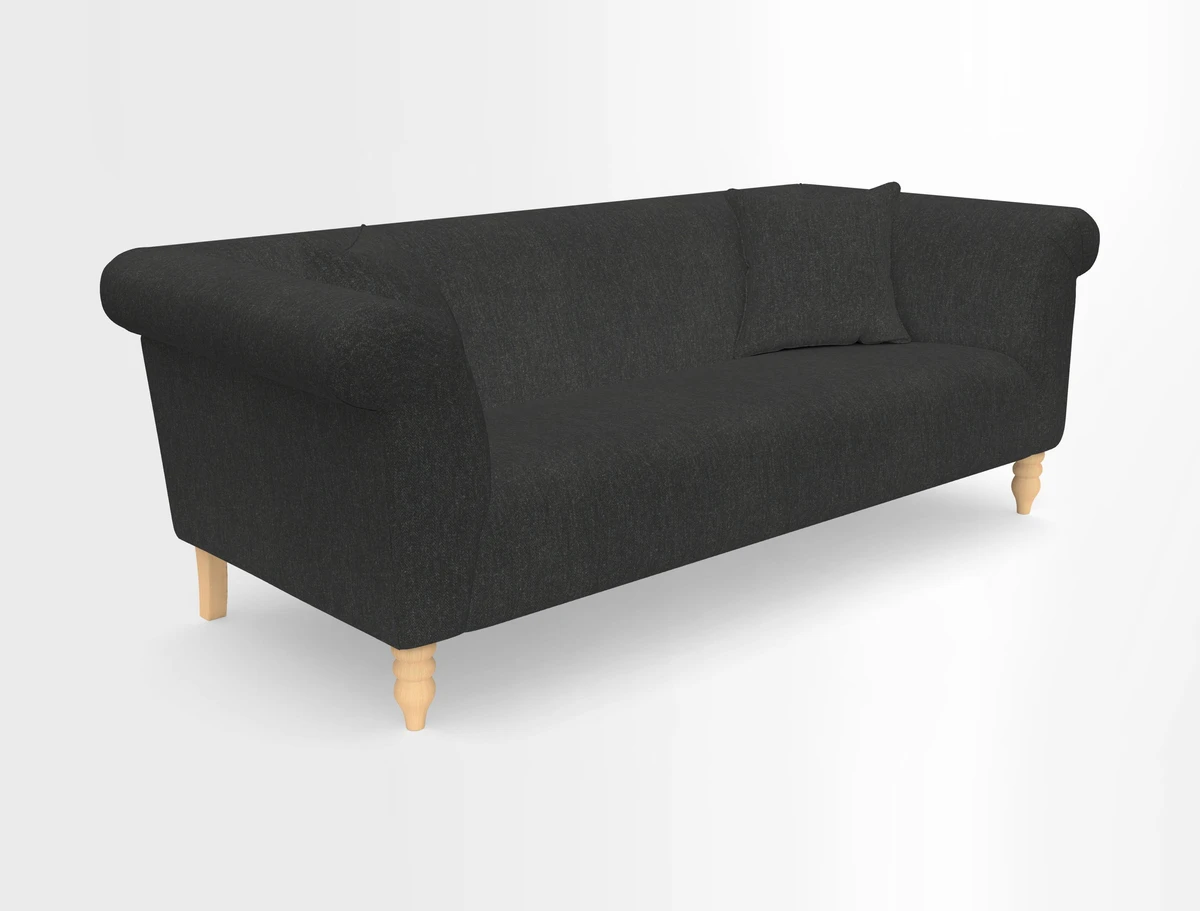 Exbury 3-seater sofa in Frond Stripe Large Storm with scatters in Frond All Over