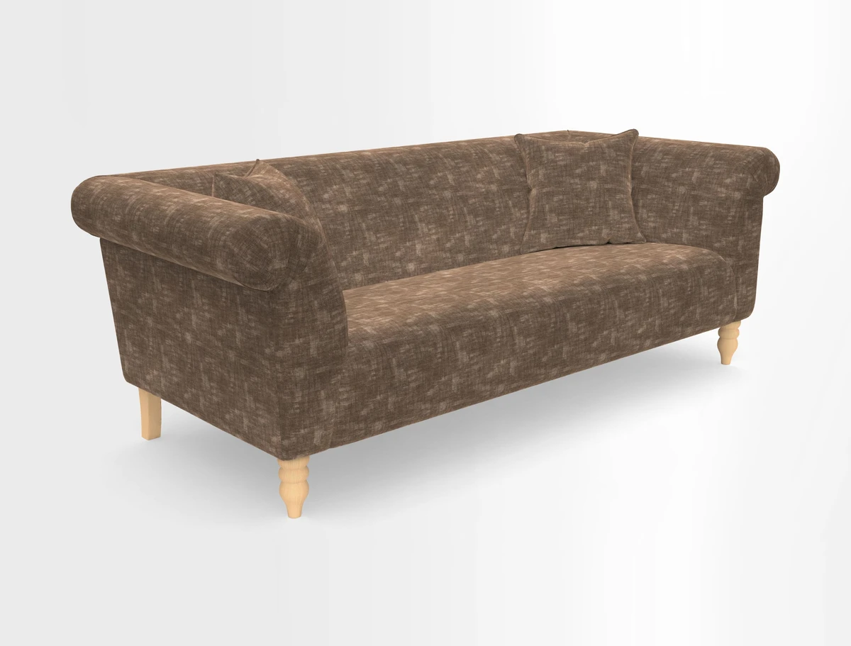 Exbury 3-seater sofa in Frond Stripe Large Storm with scatters in Frond All Over