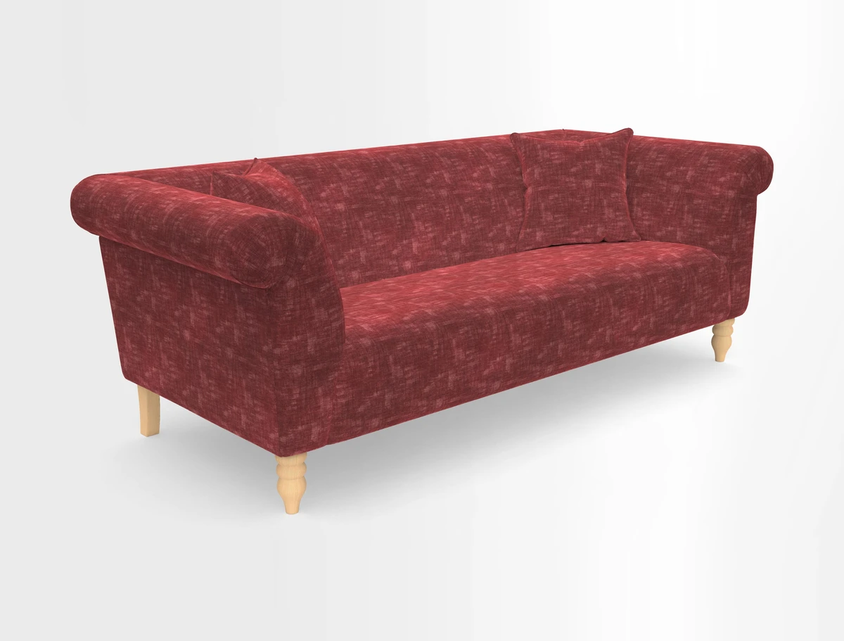 Exbury 3-seater sofa in Frond Stripe Large Storm with scatters in Frond All Over