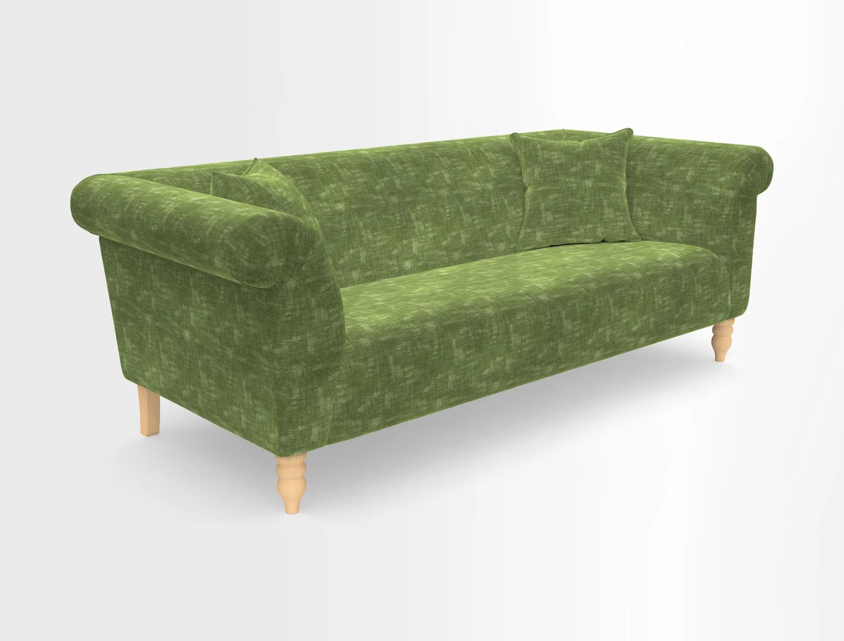 Exbury 3-seater sofa in Frond Stripe Large Storm with scatters in Frond All Over