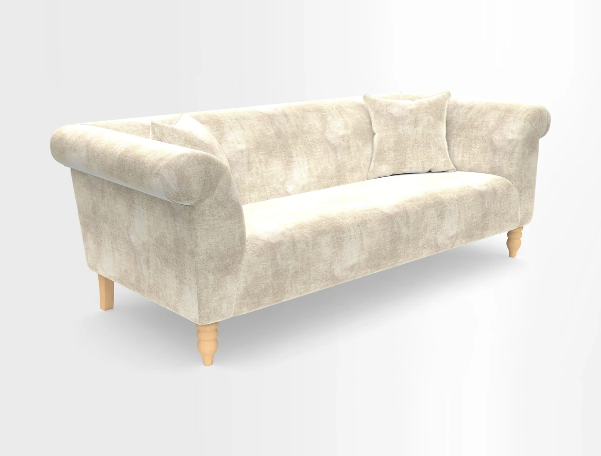 Exbury 3-seater sofa in Frond Stripe Large Storm with scatters in Frond All Over