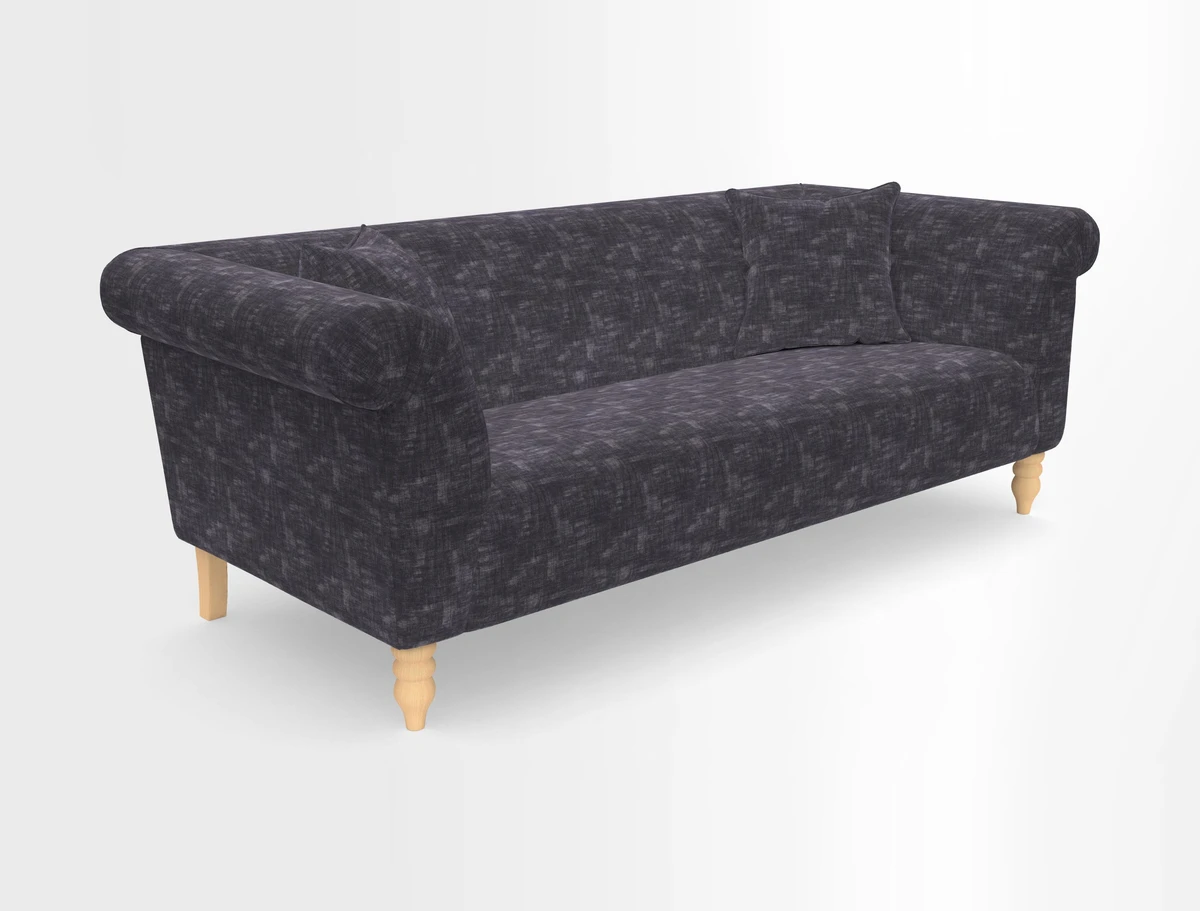 Exbury 3-seater sofa in Frond Stripe Large Storm with scatters in Frond All Over