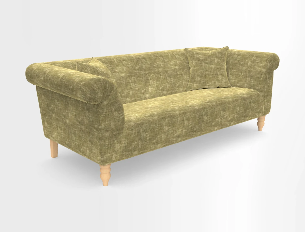 Exbury 3-seater sofa in Frond Stripe Large Storm with scatters in Frond All Over