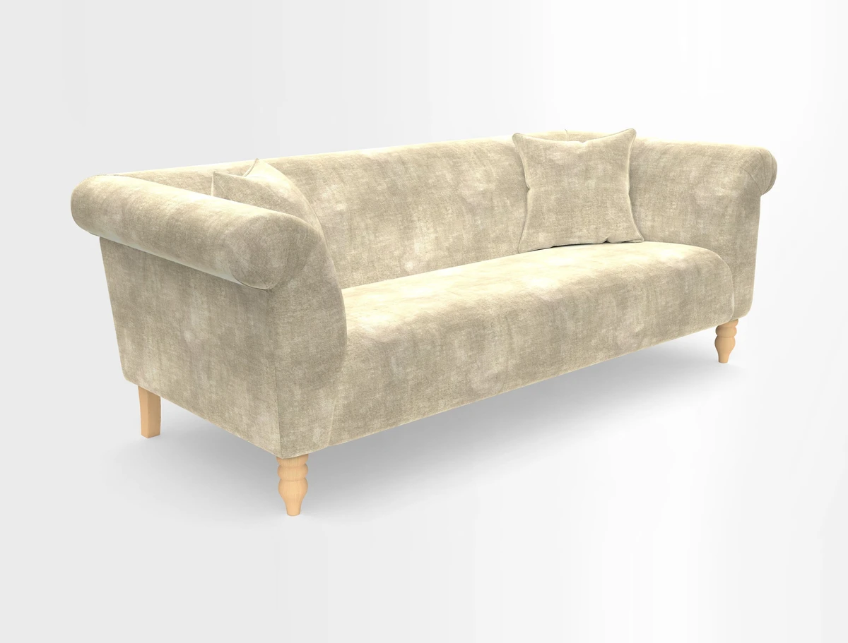 Exbury 3-seater sofa in Frond Stripe Large Storm with scatters in Frond All Over