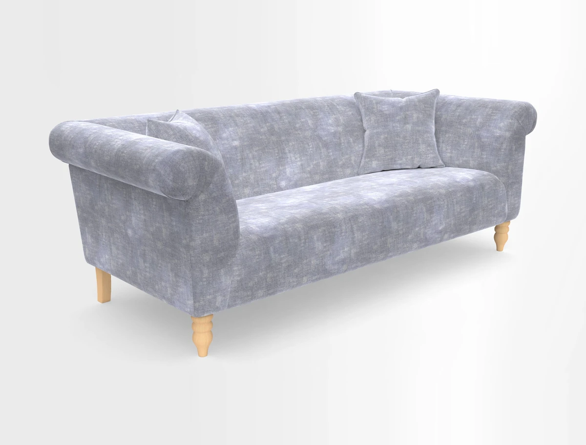 Exbury 3-seater sofa in Frond Stripe Large Storm with scatters in Frond All Over