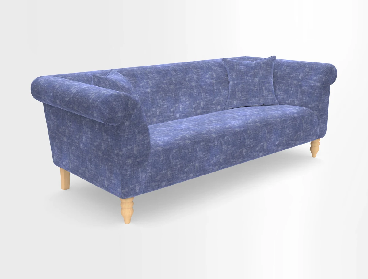 Exbury 3-seater sofa in Frond Stripe Large Storm with scatters in Frond All Over