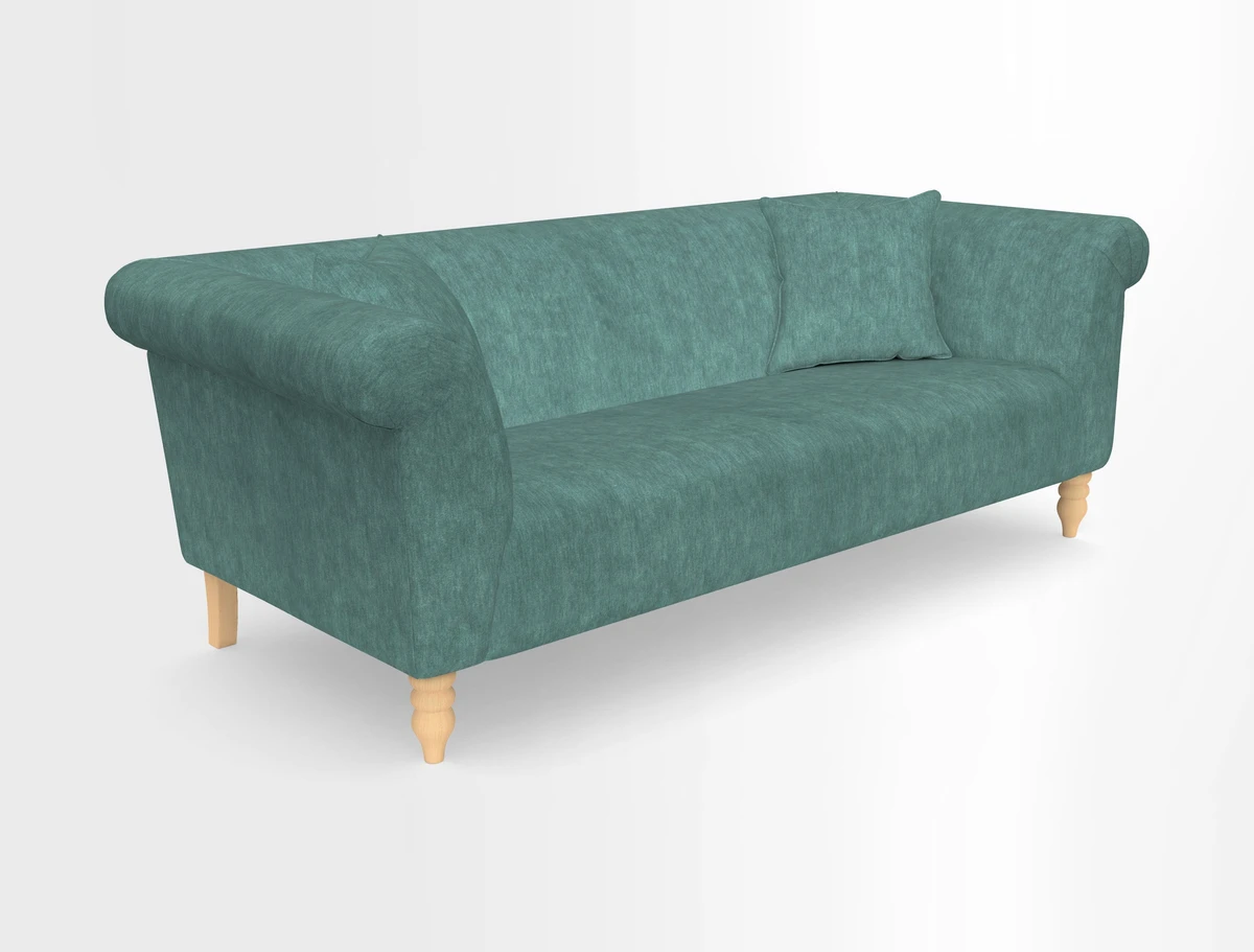 Exbury 3-seater sofa in Frond Stripe Large Storm with scatters in Frond All Over
