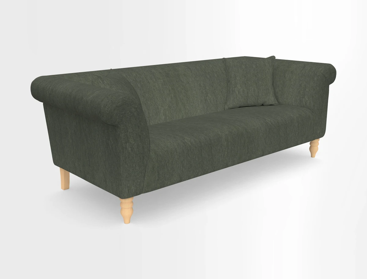 Exbury 3-seater sofa in Frond Stripe Large Storm with scatters in Frond All Over