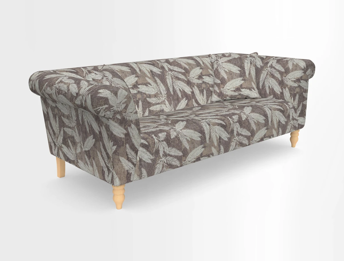 Exbury 3-seater sofa in Frond Stripe Large Storm with scatters in Frond All Over