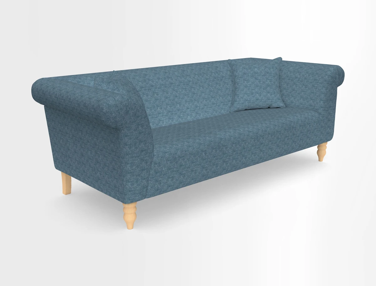 Exbury 3-seater sofa in Frond Stripe Large Storm with scatters in Frond All Over