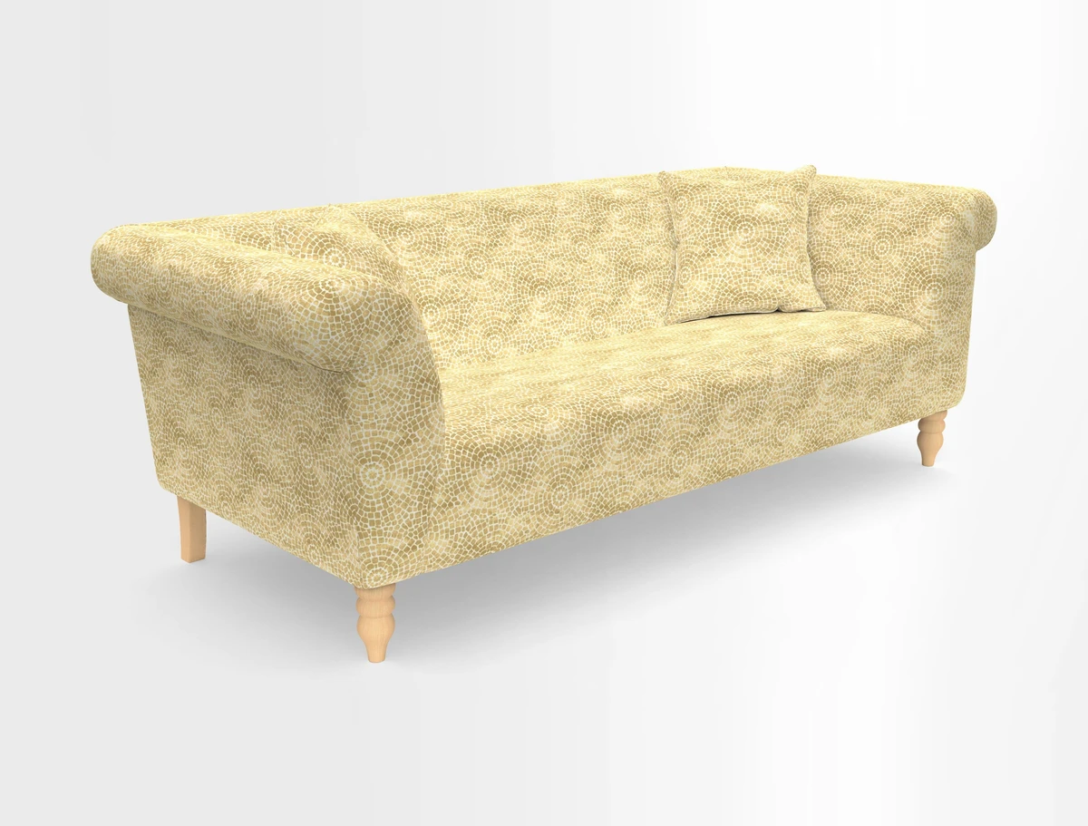 Exbury 3-seater sofa in Frond Stripe Large Storm with scatters in Frond All Over