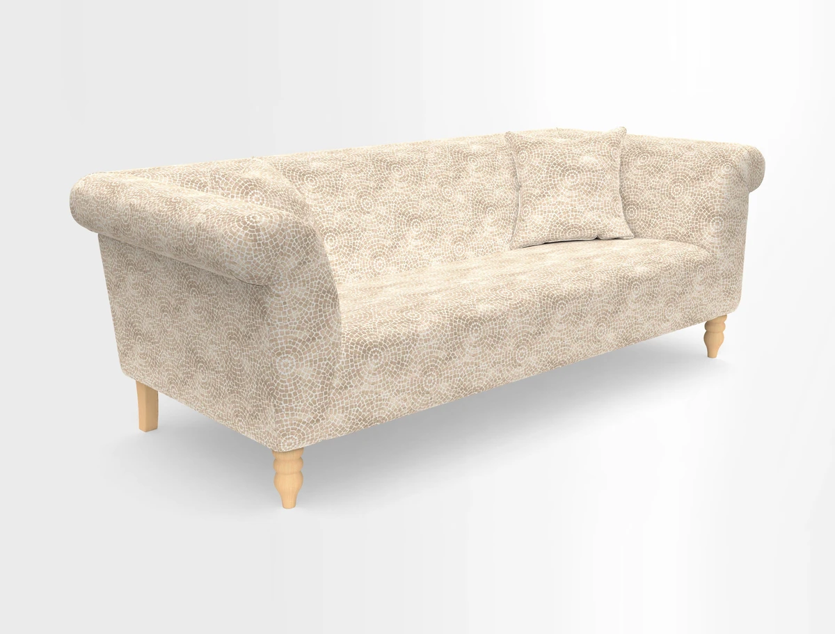 Exbury 3-seater sofa in Frond Stripe Large Storm with scatters in Frond All Over