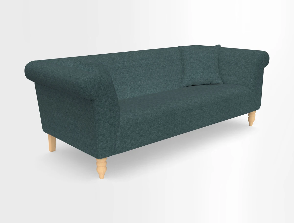Exbury 3-seater sofa in Frond Stripe Large Storm with scatters in Frond All Over