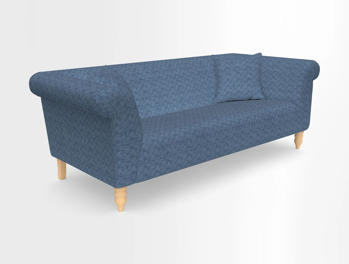 Exbury 3-seater sofa in Frond Stripe Large Storm with scatters in Frond All Over