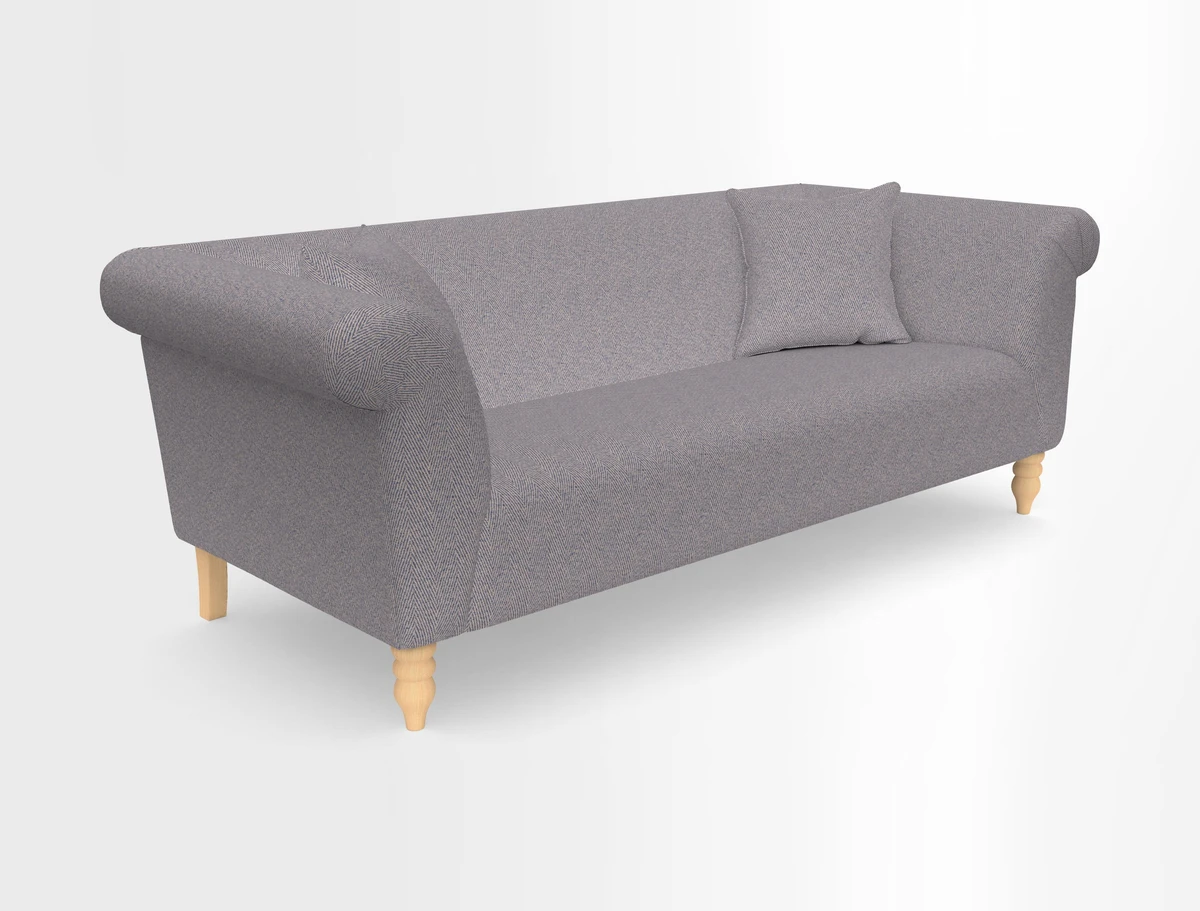 Exbury 3-seater sofa in Frond Stripe Large Storm with scatters in Frond All Over