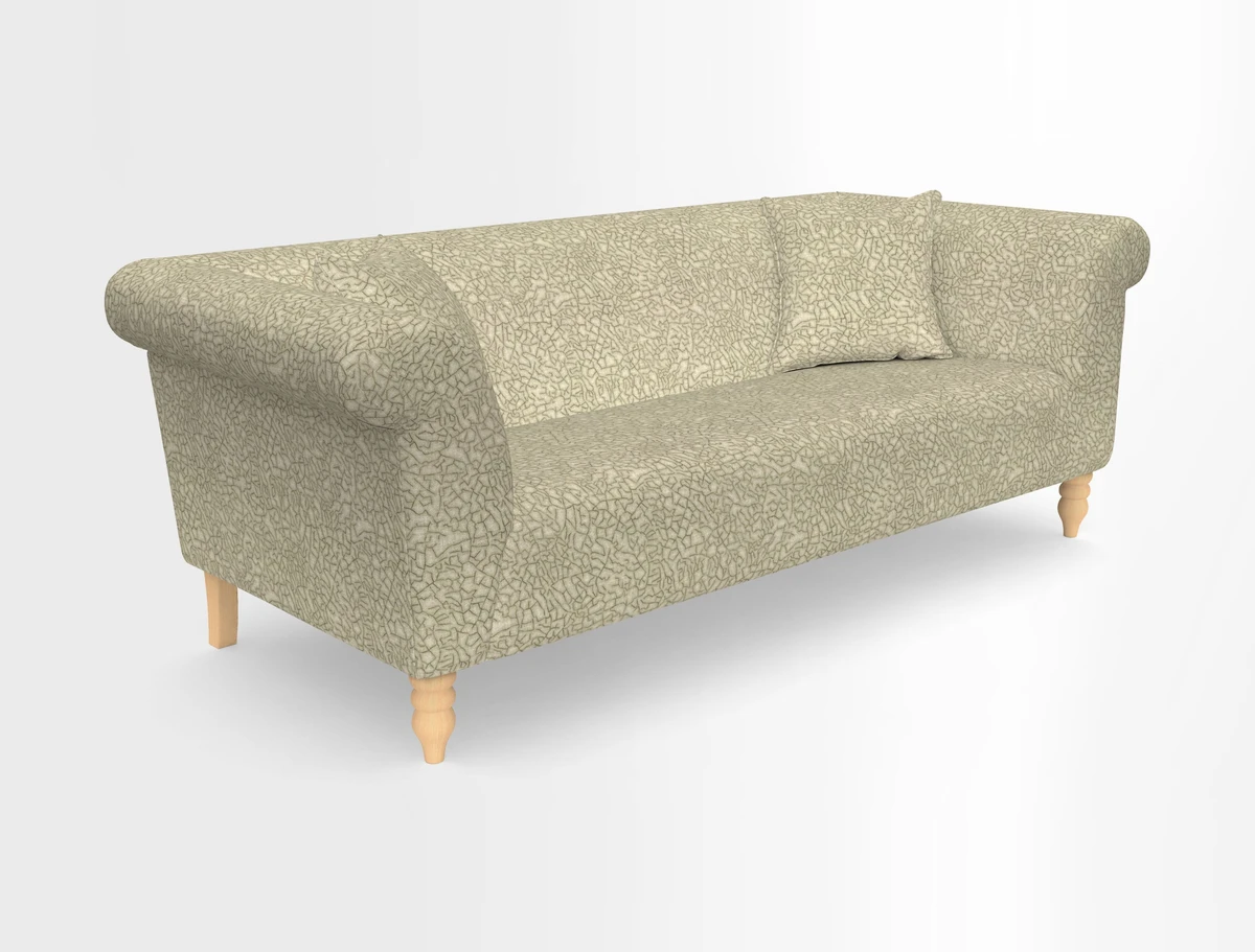 Exbury 3-seater sofa in Frond Stripe Large Storm with scatters in Frond All Over