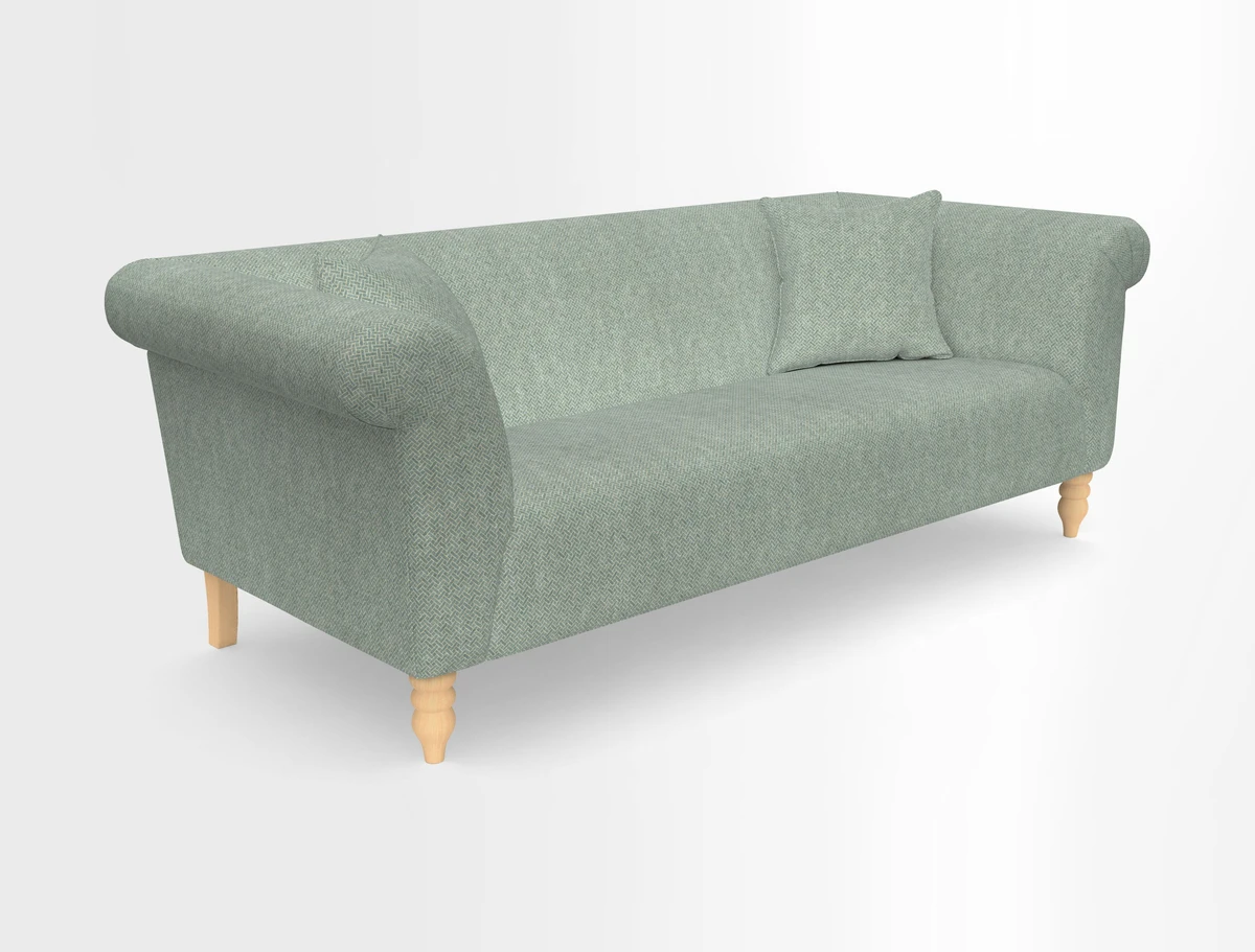 Exbury 3-seater sofa in Frond Stripe Large Storm with scatters in Frond All Over
