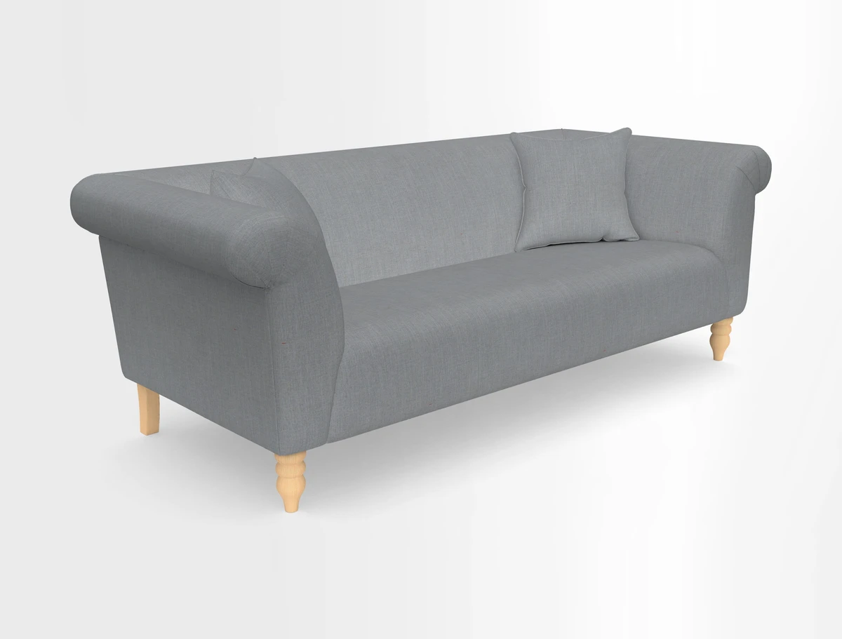 Exbury 3-seater sofa in Frond Stripe Large Storm with scatters in Frond All Over