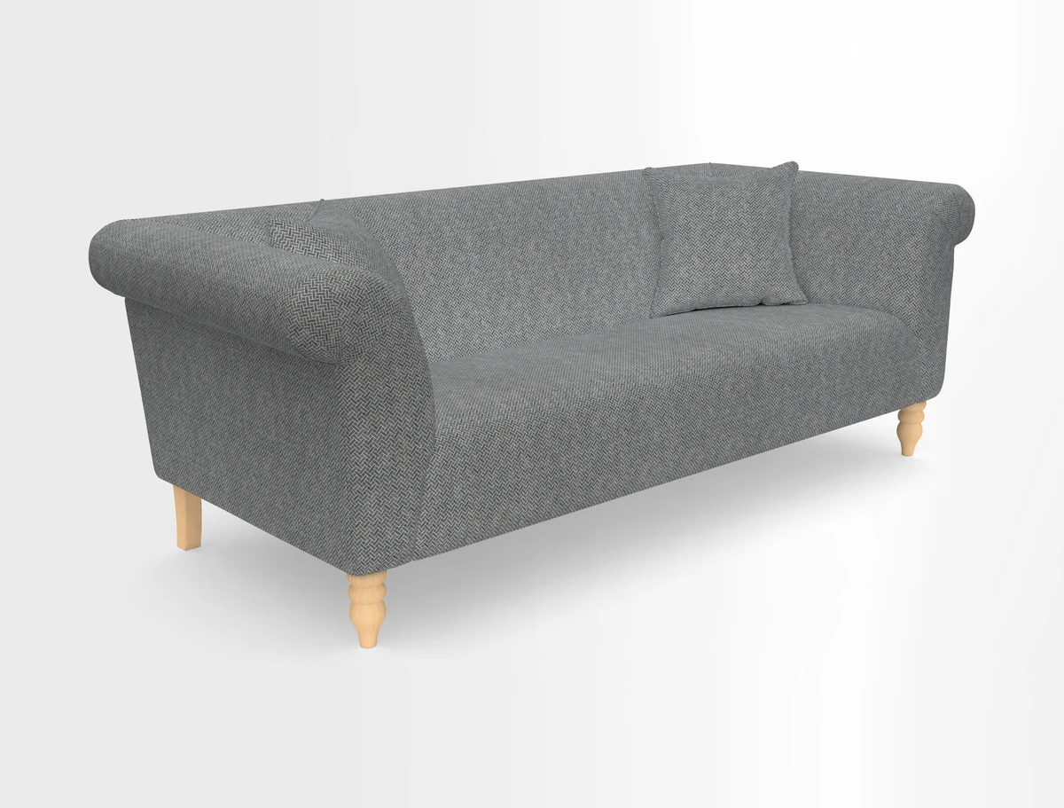 Exbury 3-seater sofa in Frond Stripe Large Storm with scatters in Frond All Over