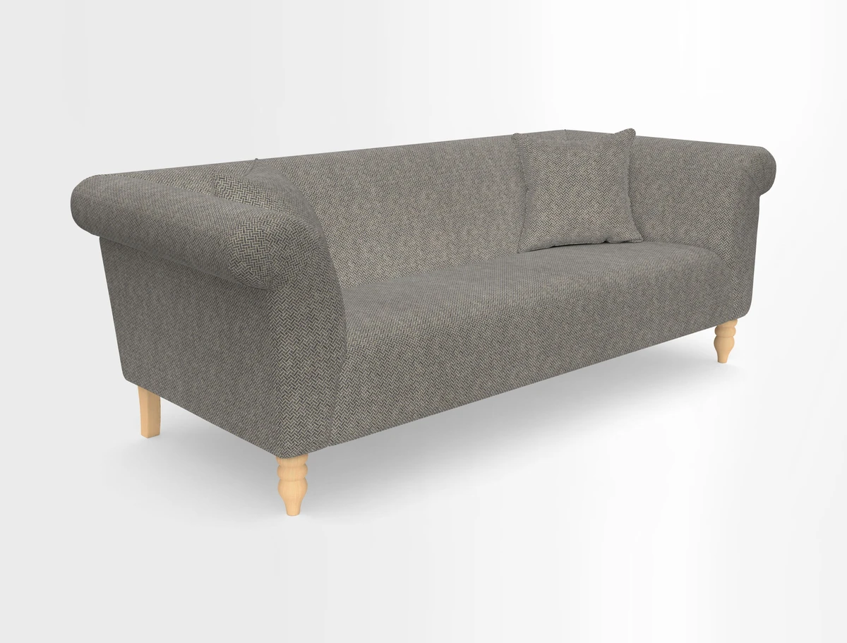 Exbury 3-seater sofa in Frond Stripe Large Storm with scatters in Frond All Over